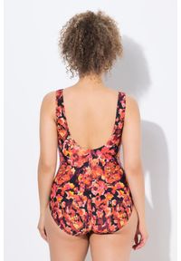 ULLA POPKEN - Damskie Strój kąpielowy wzorzysty bez miękkich miseczek okrągły dekolt. Kolekcja: plus size. Kolor: czerwony. Materiał: poliamid, materiał, elastan #2
