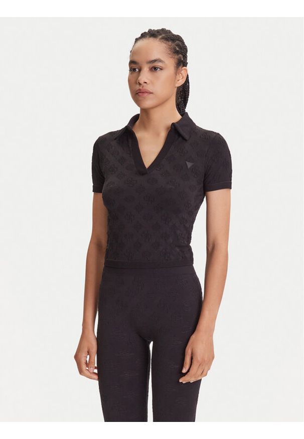 Guess Bluzka V5YP10 Z3OA0 Czarny Regular Fit. Kolor: czarny. Materiał: syntetyk