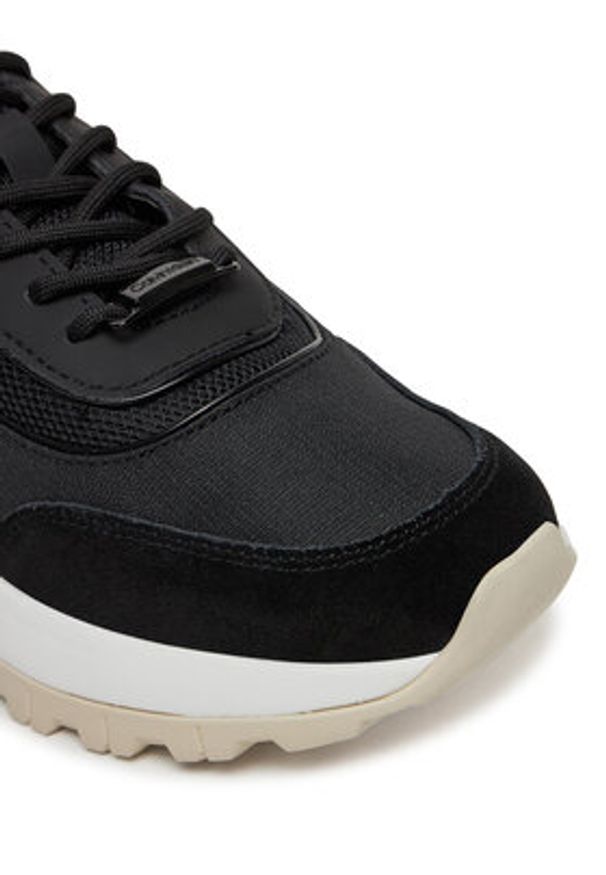 Calvin Klein Sneakersy Runner Lace Up Mesh Mix HW0HW02487 Czarny. Kolor: czarny. Materiał: skóra