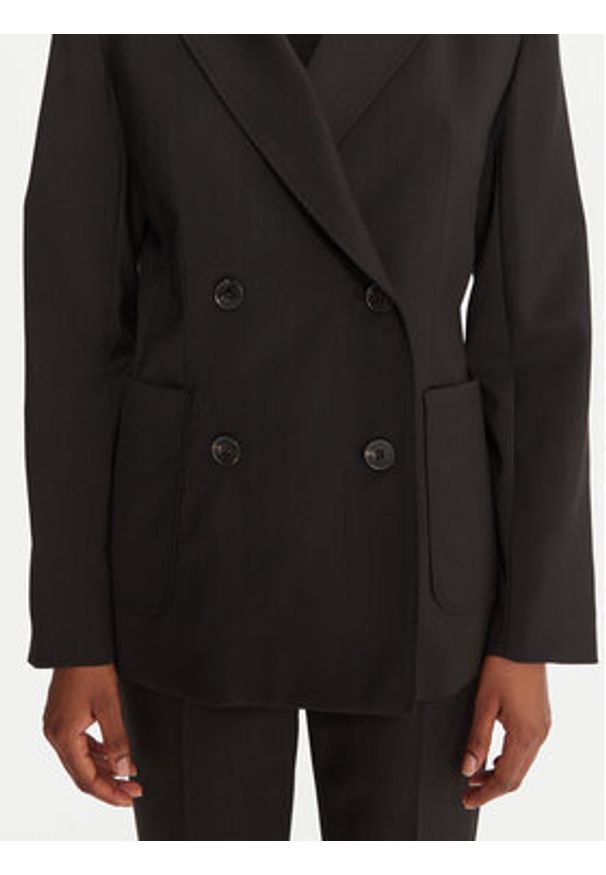 Weekend Max Mara Marynarka Ornati 2525046012 Czarny Slim Fit. Kolor: czarny. Materiał: wełna