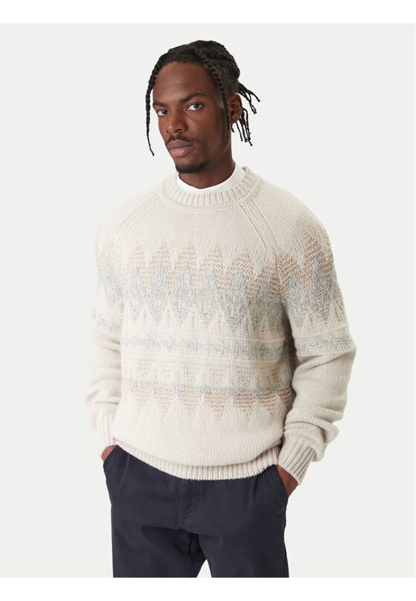 BOSS Sweter Karombo 50548686 Beżowy Regular Fit. Kolor: beżowy. Materiał: wełna