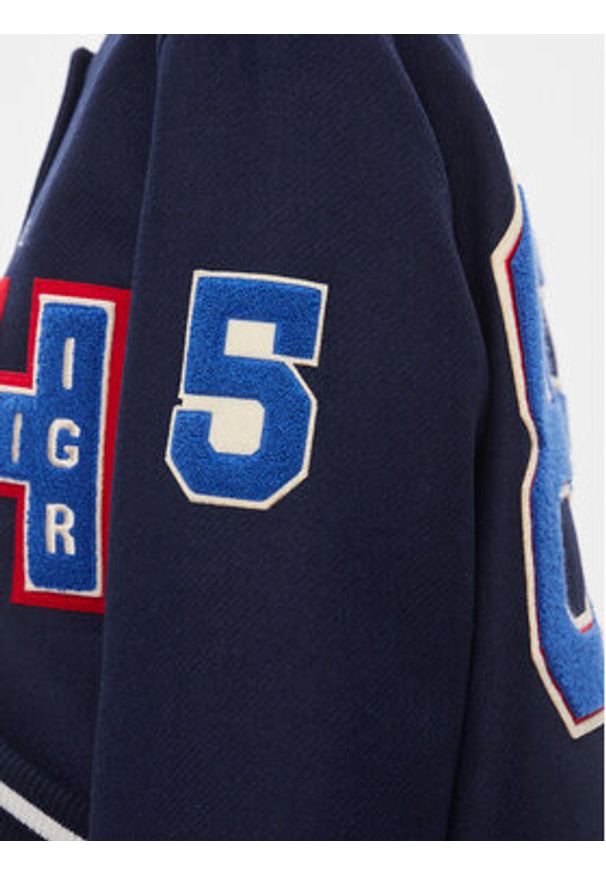 TOMMY HILFIGER - Tommy Hilfiger Kurtka bomber Collegiate Wool Blend Varsity WW0WW40479 Granatowy Regular Fit. Kolor: niebieski. Materiał: wełna