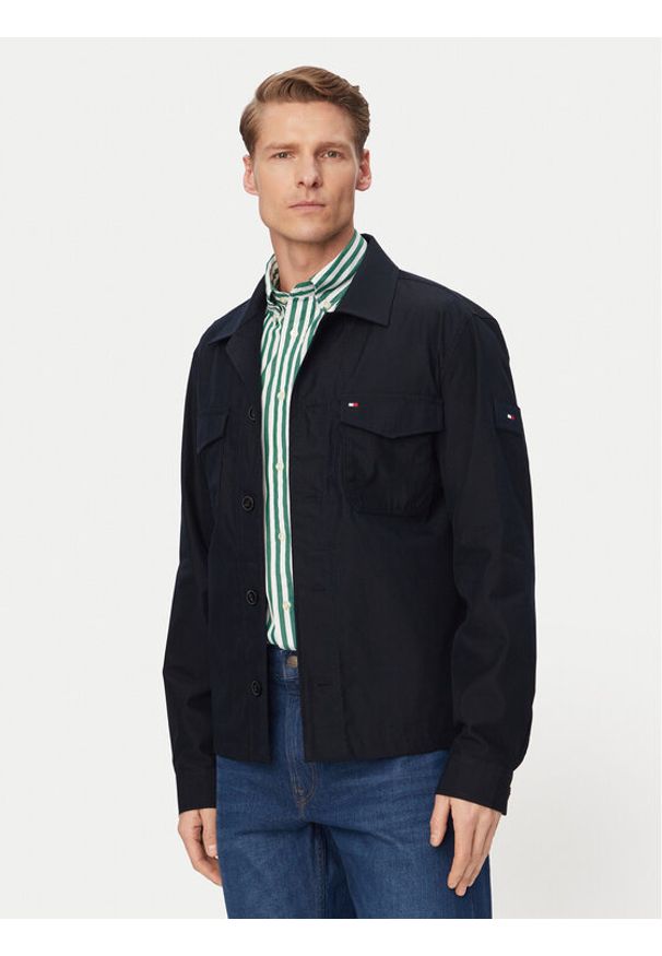 TOMMY HILFIGER - Tommy Hilfiger Kurtka przejściowa MW0MW38712 Granatowy Regular Fit. Kolor: niebieski. Materiał: bawełna