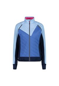 Kurtka damska z odpinanymi rękawami CMP hybrid. Kolor: niebieski. Materiał: polar. Sport: turystyka piesza #1