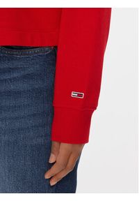 Tommy Jeans Bluza Ess Logo DW0DW16393 Czerwony Cropped Fit. Kolor: czerwony. Materiał: bawełna, syntetyk #8