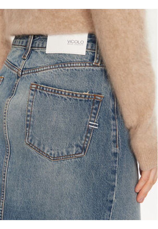 ViCOLO Spódnica jeansowa DS0060 Niebieski Regular Fit. Kolor: niebieski. Materiał: bawełna
