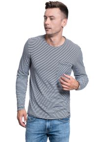 Mustang - MĘSKI LONGSLEEVE MUSTANG ADRIAN C STRIPED FineStripe 1007860 11397. Długość rękawa: długi rękaw