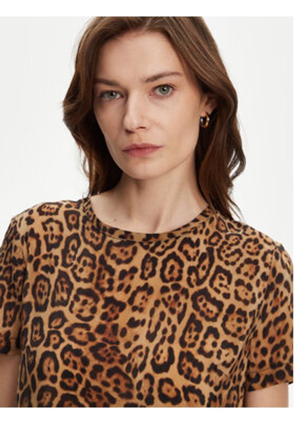 Guess Bluzka 5YGH29 7320A Brązowy Regular Fit. Kolor: brązowy. Materiał: jedwab