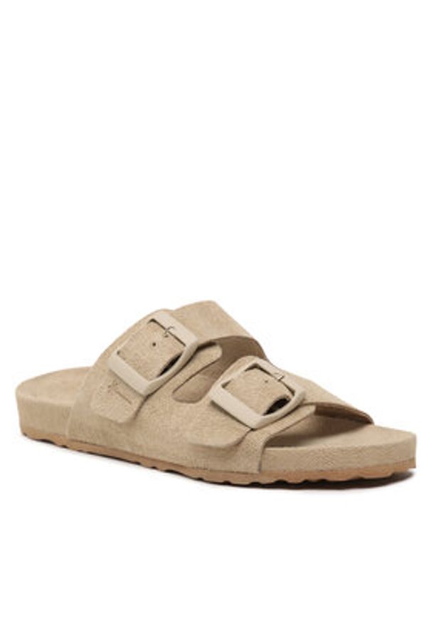 Manebi Klapki Traveler Nordic Sandals K 1.1 RT Beżowy. Kolor: beżowy. Materiał: zamsz, skóra