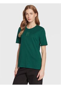 TOMMY HILFIGER - Tommy Hilfiger T-Shirt S10S101576 Zielony Regular Fit. Kolor: zielony. Materiał: bawełna #1