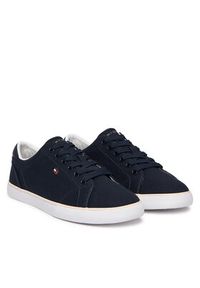 TOMMY HILFIGER - Tommy Hilfiger Sneakersy Th Low Profile Vulc Canvas FW0FW09102 Granatowy. Kolor: niebieski. Materiał: materiał #2