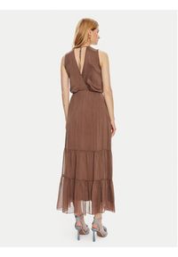 Haveone Sukienka letnia AFF-L010 Brązowy Regular Fit. Kolor: brązowy. Materiał: wiskoza. Sezon: lato