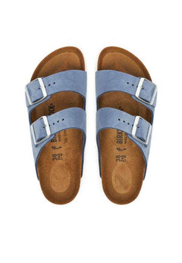 Birkenstock Klapki Arizona 1030390 Niebieski. Kolor: niebieski. Materiał: skóra, nubuk