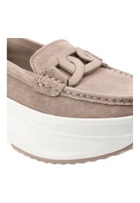 Beżowe Półbuty Filippo Stylowe Obuwie Damskie Na Platformie. Okazja: na co dzień. Kolor: beżowy. Materiał: zamsz. Szerokość cholewki: normalna. Obcas: na platformie. Styl: elegancki #6