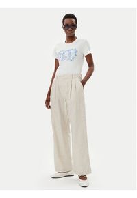 GAP - Gap Spodnie materiałowe 713998-03 Beżowy Wide Leg. Kolor: beżowy. Materiał: wiskoza #4