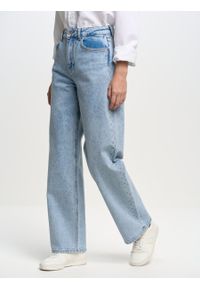 Big-Star - Spodnie jeans damskie wide Meghan 115. Kolor: niebieski. Długość: krótkie #5