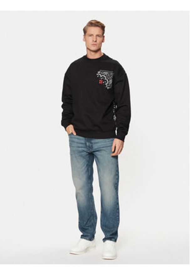 Hugo - HUGO Bluza Derumkek 50532094 Czarny Relaxed Fit. Kolor: czarny. Materiał: bawełna