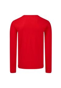FRUIT OF THE LOOM - Kultowa Koszulka Z Długim Rękawem Unisex Dla Dorosłych. Kolor: czerwony. Długość rękawa: długi rękaw. Długość: długie