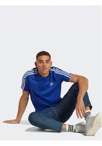 Adidas - adidas T-Shirt Essentials Single Jersey 3-Stripes T-Shirt IC9338 Niebieski Regular Fit. Kolor: niebieski. Materiał: bawełna #4