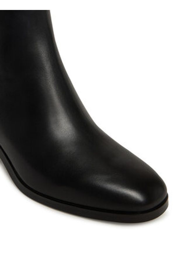 TOMMY HILFIGER - Tommy Hilfiger Botki Th Buckle Riding Mid Heel Bootie FW0FW08859 Czarny. Kolor: czarny. Materiał: skóra