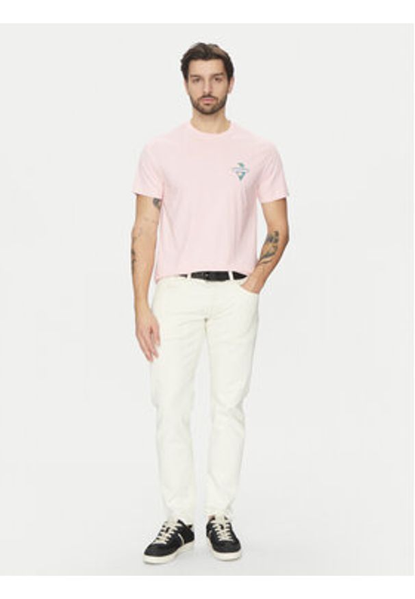 Guess Jeans T-Shirt M5GI55 K8FQ4 Różowy Regular Fit. Kolor: różowy. Materiał: bawełna