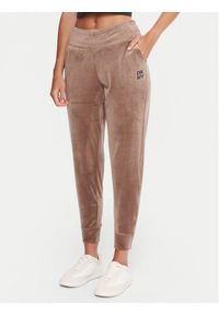 DKNY Sport Spodnie dresowe DP5P3710 Beżowy Regular Fit. Kolor: beżowy. Materiał: syntetyk