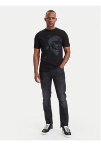 Karl Lagerfeld - KARL LAGERFELD T-Shirt 755063 564242 Czarny Regular Fit. Typ kołnierza: dekolt w karo. Kolor: czarny. Materiał: bawełna #2