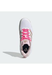 Adidas - Buty Ubersonic Tennis Kids. Kolor: biały, szary, różowy, wielokolorowy. Materiał: materiał. Sport: tenis