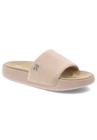 Różowe Klapki Rieker Modne Wsuwane Obuwie Damskie. Okazja: na co dzień, na spacer. Kolor: różowy. Sezon: lato. Styl: casual, sportowy #1