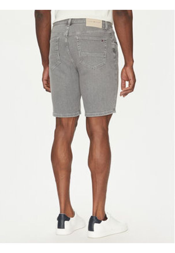 TOMMY HILFIGER - Tommy Hilfiger Szorty jeansowe Brooklyn MW0MW39222 Szary Slim Fit. Kolor: szary. Materiał: bawełna