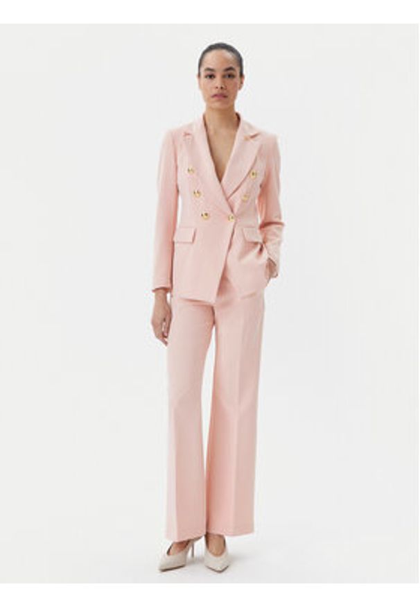 Maryley Spodnie materiałowe 25EB587/43PY Różowy Regular Fit. Kolor: różowy. Materiał: syntetyk