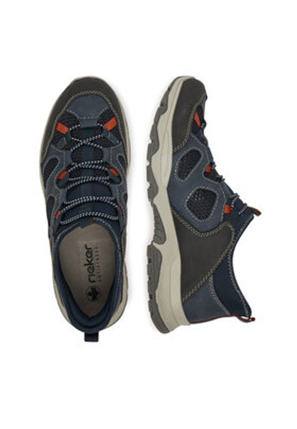 Rieker Sneakersy B8350-14 Granatowy. Kolor: niebieski. Materiał: syntetyk, materiał
