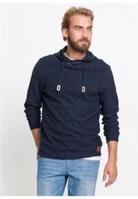 Sweter z kapturem bonprix niebieski melanż. Typ kołnierza: kaptur. Kolor: niebieski. Wzór: melanż #7