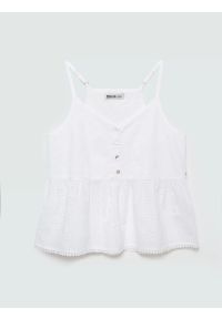 Big-Star - Top damski bawełniany haftowany biały Balbina 100. Kolor: biały. Materiał: bawełna. Długość rękawa: na ramiączkach. Wzór: haft. Sezon: lato. Styl: elegancki #1