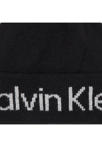 Calvin Klein Czapka Logo Reverso Tonal Beanie K60K611151 Czarny. Kolor: czarny. Materiał: wiskoza #4