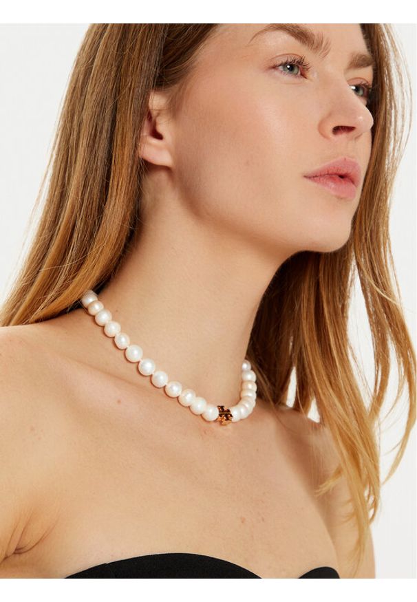 Tory Burch Naszyjnik Kira Pearl Necklace 157964 Złoty. Materiał: metalowe. Kolor: złoty