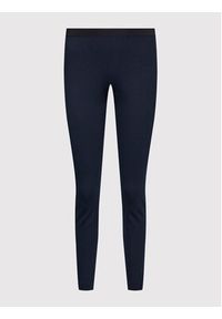 Liviana Conti Spodnie materiałowe CNTI85 Granatowy Slim Fit. Kolor: niebieski. Materiał: materiał, wiskoza #4