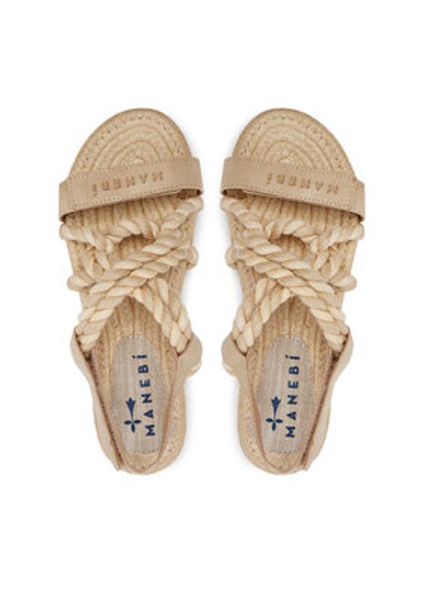 Manebi Espadryle Sandals V 0.4 Y0 Beżowy. Kolor: beżowy. Materiał: zamsz, skóra