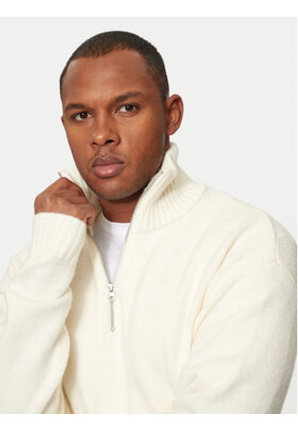 Jack & Jones - Jack&Jones Sweter Ollie 12241817 Écru Relaxed Fit. Materiał: syntetyk