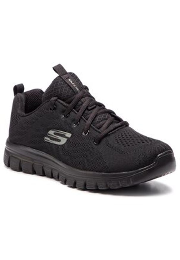 skechers - Skechers Sneakersy Get Connected 12615/BBK Czarny. Kolor: czarny. Materiał: materiał