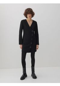 Reserved - Dzianinowa sukienka - czarny. Kolor: czarny. Materiał: dzianina #1
