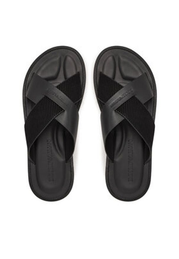 Emporio Armani Klapki X4P124 XR340 K001 Czarny. Kolor: czarny. Materiał: skóra