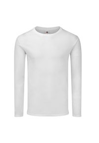 FRUIT OF THE LOOM - Koszulka Z Długim Rękawem Unisex Adult Iconic 140. Kolor: biały. Długość rękawa: długi rękaw. Długość: długie