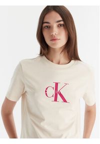 Calvin Klein Jeans T-Shirt Hero LV047B865G Beżowy Regular Fit. Kolor: beżowy. Materiał: bawełna #2