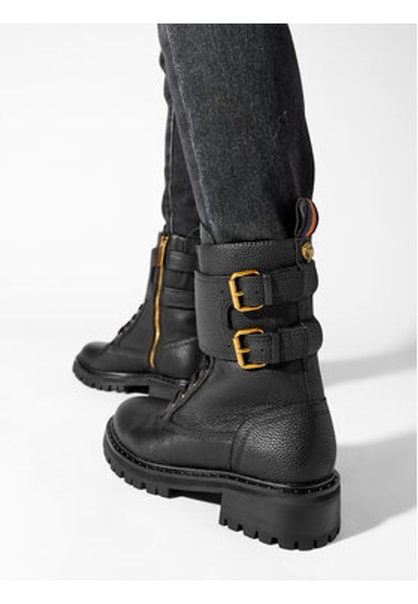 Kurt Geiger Trapery 225-Brooke Combat Boot 559700109 Czarny. Kolor: czarny. Materiał: skóra
