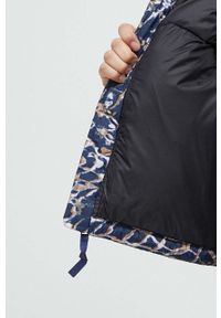 The North Face kurtka puchowa damska kolor granatowy zimowa oversize. Typ kołnierza: kołnierzyk stójkowy. Kolor: niebieski. Materiał: puch. Sezon: zima #4