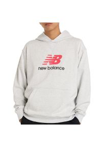 Bluza męska New Balance MT51512AHH - szara. Kolor: szary. Materiał: bawełna, dresówka. Wzór: aplikacja. Styl: klasyczny #1