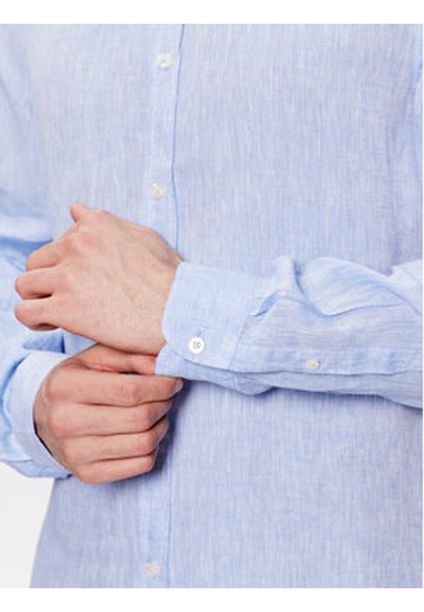 United Colors of Benetton - United Colors Of Benetton Koszula 5BKU5QJG8 Błękitny Regular Fit. Kolor: niebieski. Materiał: len