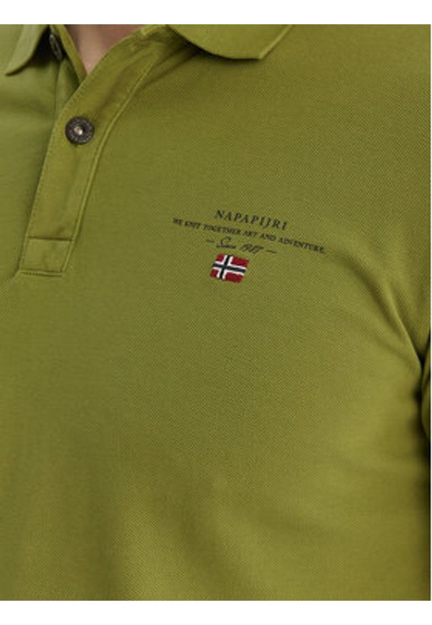 Napapijri Polo Elbas NP0A4GDL Zielony Regular Fit. Typ kołnierza: polo. Kolor: zielony. Materiał: bawełna