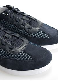 Geox Sneakersy "U Kennet" | U026FA02214 | U Kennet | Mężczyzna | Granatowy. Nosek buta: okrągły. Kolor: niebieski. Materiał: skóra, tkanina. Wzór: aplikacja